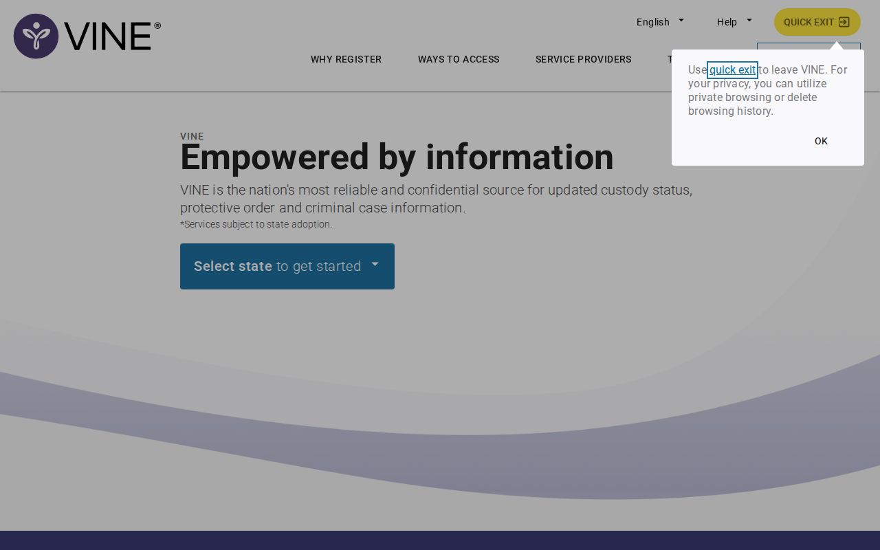 VINELink specific-person custody search